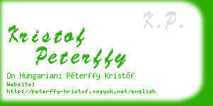 kristof peterffy business card